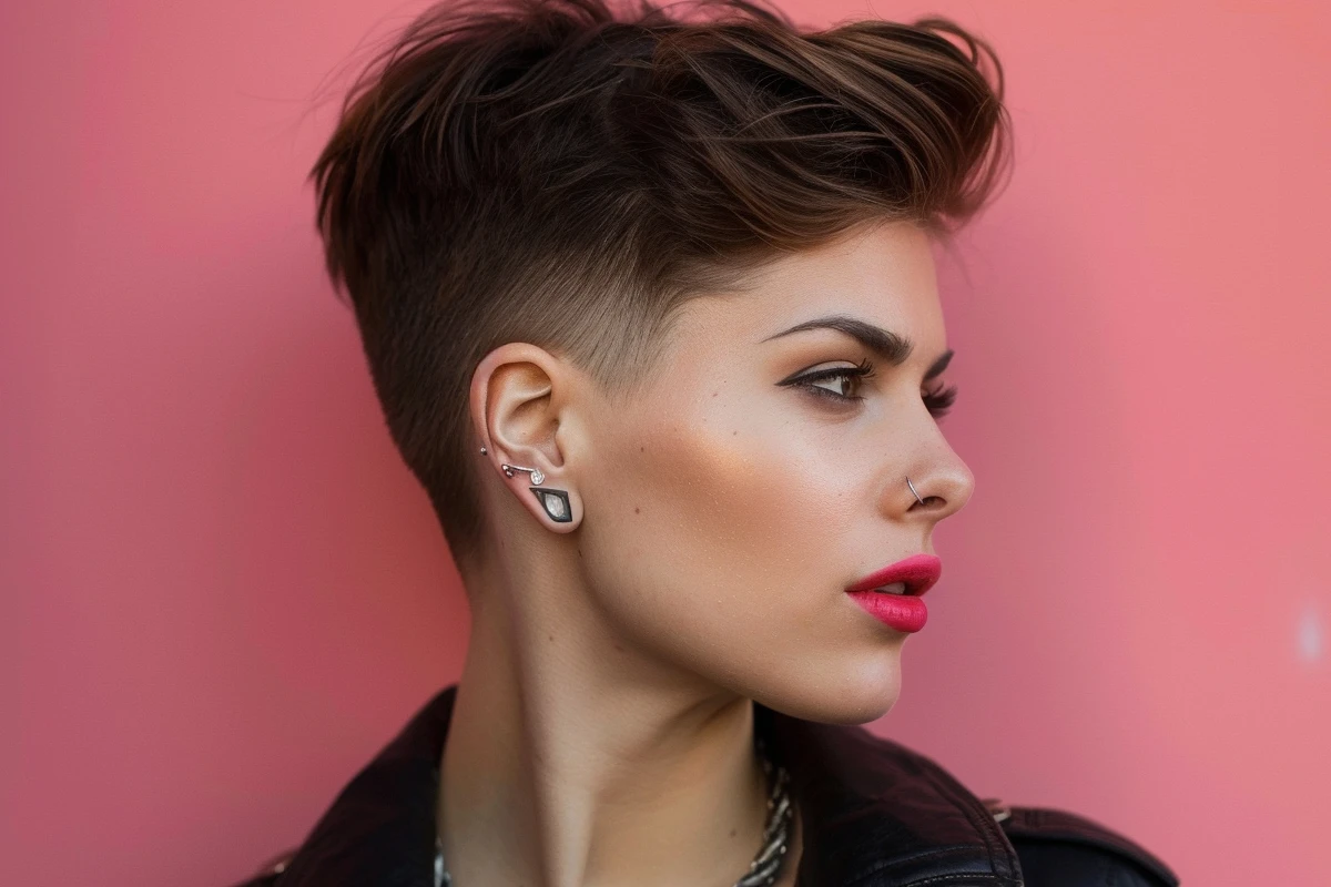 Stylish Short Haircut for Women with Undercut